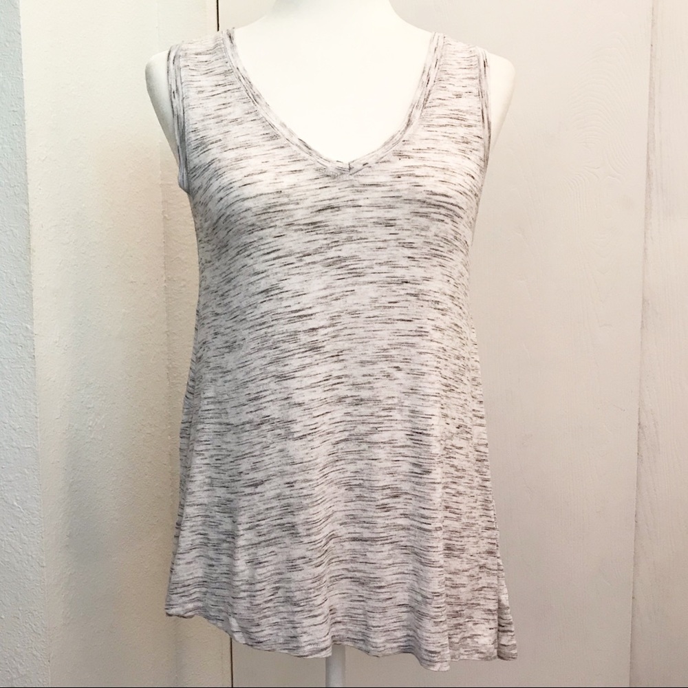 Cotton On B/W Heather Asymmetrical V-neck Tank Top